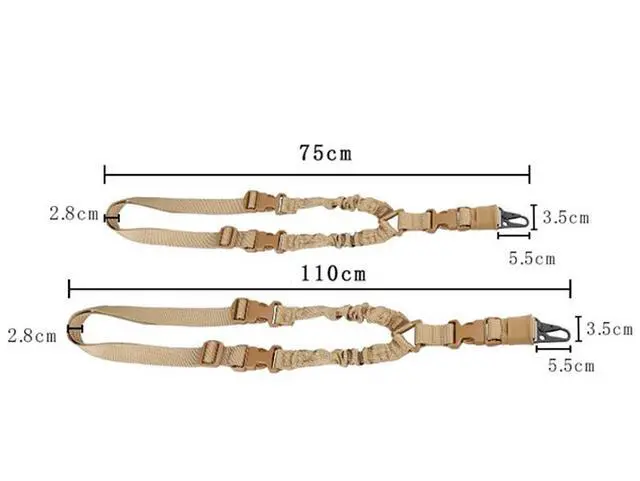 Alt view image 5 of 7 - Heavy Duty Tactical Single Point Gun Rifle Sling Adjust & Quick Detach QD Buckle - Camo
