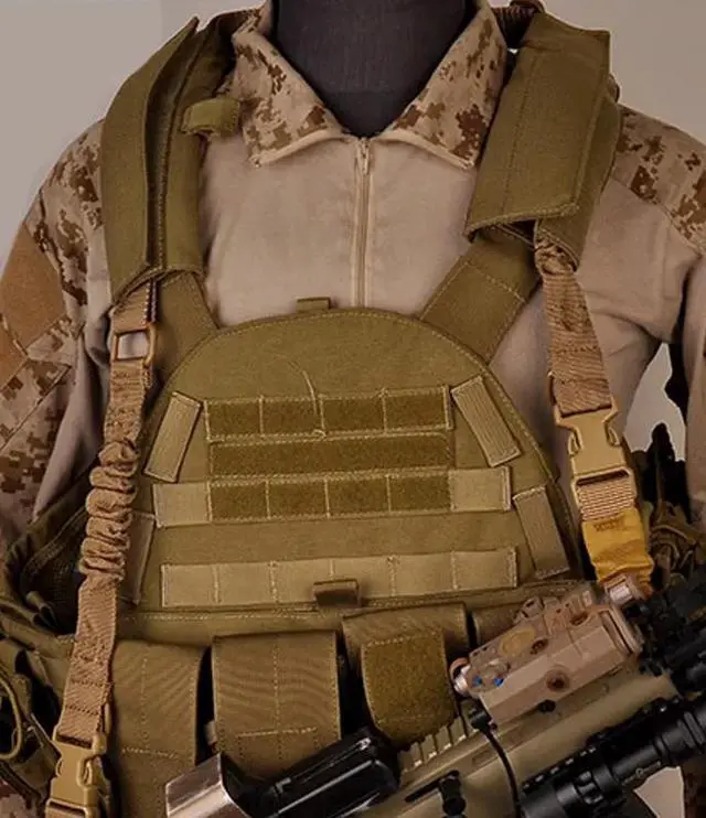 Alt view image 7 of 7 - Heavy Duty Tactical Single Point Gun Rifle Sling Adjust & Quick Detach QD Buckle - Camo