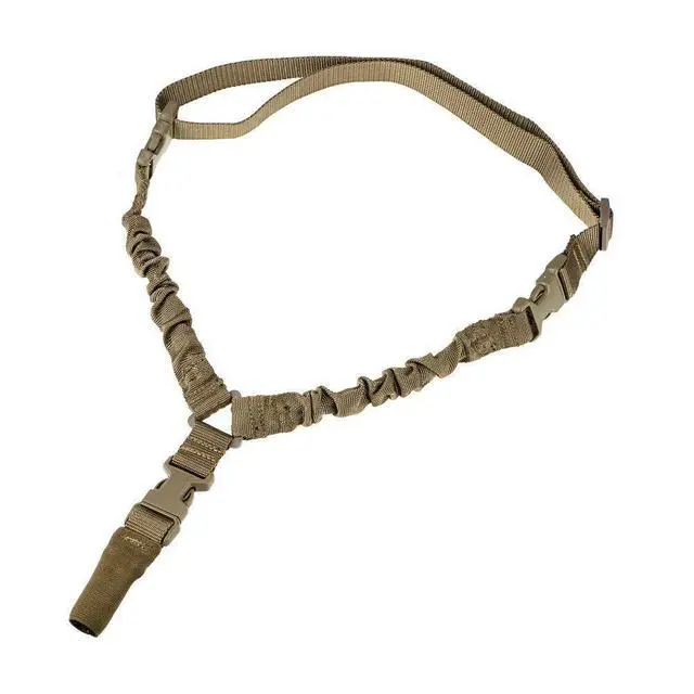 Alt view image 2 of 7 - Heavy Duty Tactical Single Point Gun Rifle Sling Adjust & Quick Detach QD Buckle - Khaki