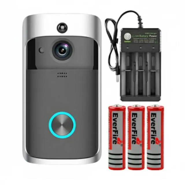 Main image of Smart Wireless WiFi Video Doorbell Phone Door Ring Intercom Security Camera Bell - Doorbell + Battery + Charger
