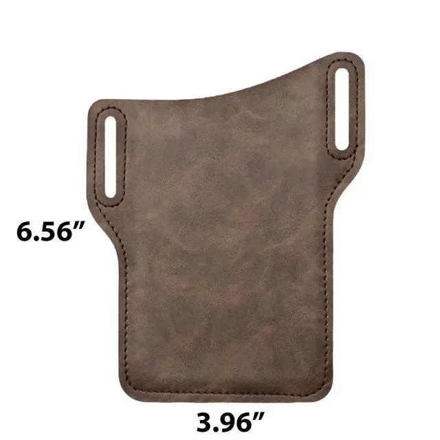 Alt view image 7 of 7 - Men Cell Phone Belt Pack Bag Loop Waist Holster Pouch Case Leather Wallet Cover - Coffee