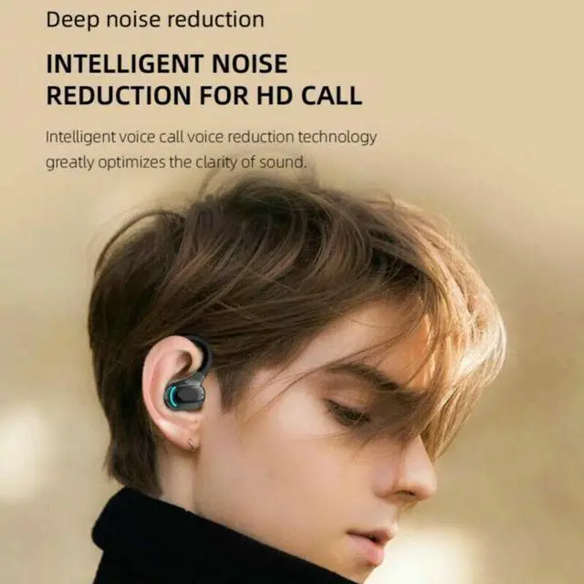 Alt view image 5 of 7 - New Bluetooth 5.1 Headset Wireless Earbuds Earphones Stereo Headphones Ear Hook - Black