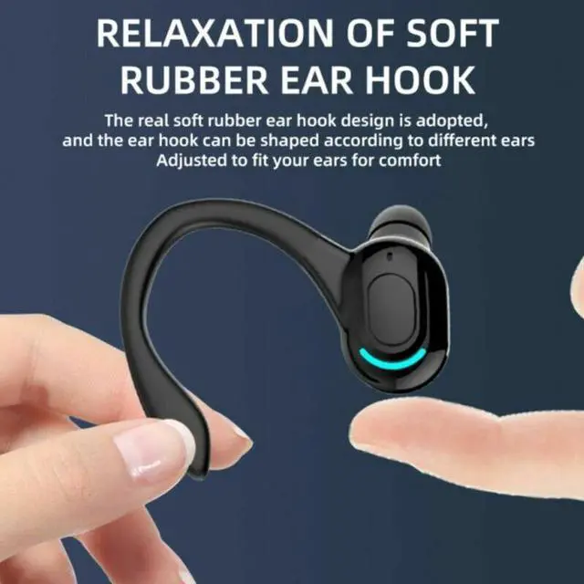 Alt view image 6 of 7 - New Bluetooth 5.1 Headset Wireless Earbuds Earphones Stereo Headphones Ear Hook - Black