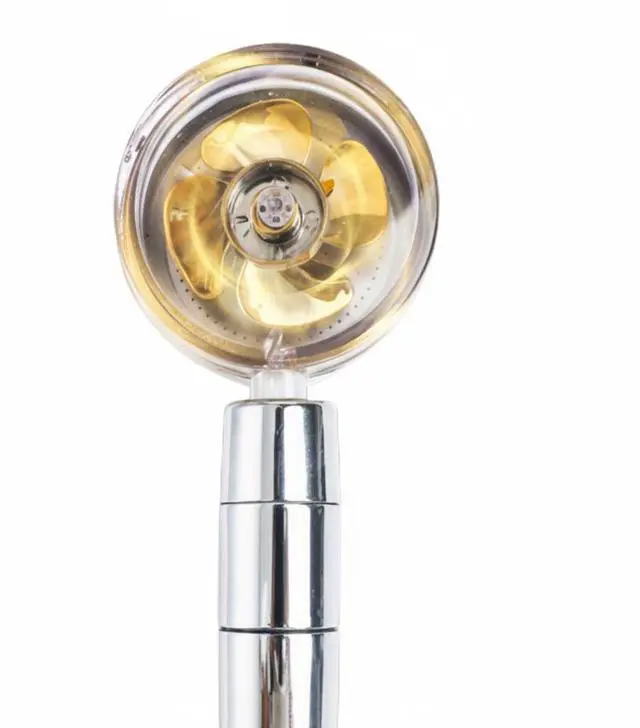 Main image of High Pressure Shower Head Adjustable 360° Rotation Turbine Water Saving Shower - Gold
