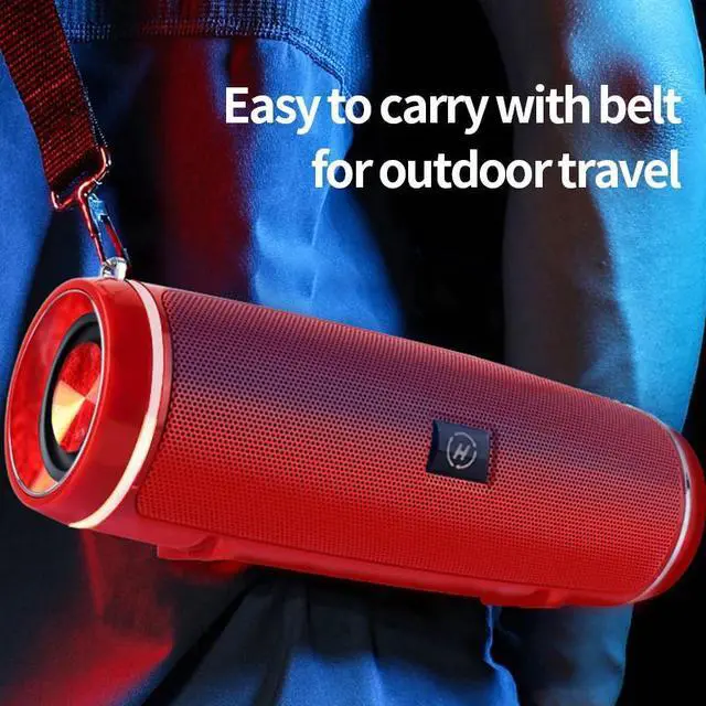 Alt view image 4 of 7 - Bluetooth 5.1 Speaker Wireless Waterproof Outdoor Stereo LOUD Bass USB/TF Strap - Blue