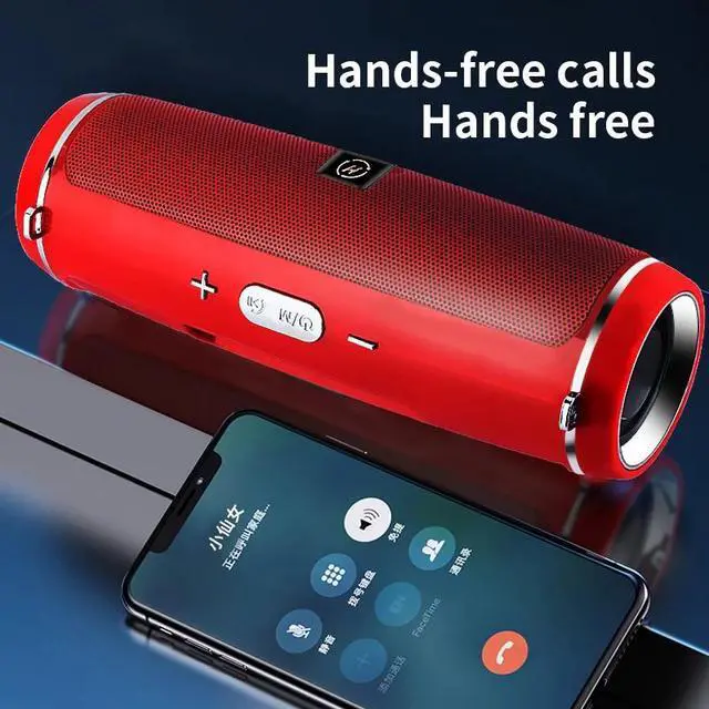 Alt view image 5 of 7 - Bluetooth 5.1 Speaker Wireless Waterproof Outdoor Stereo LOUD Bass USB/TF Strap - Blue