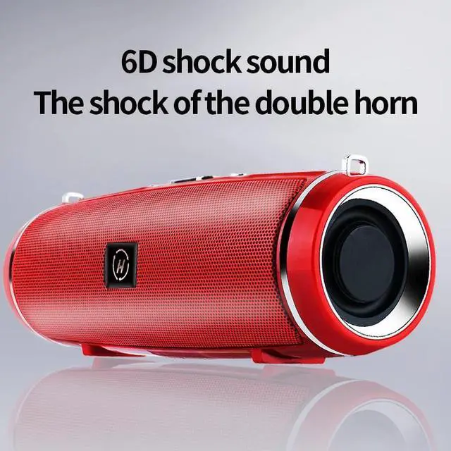 Alt view image 6 of 7 - Bluetooth 5.1 Speaker Wireless Waterproof Outdoor Stereo LOUD Bass USB/TF Strap - Blue