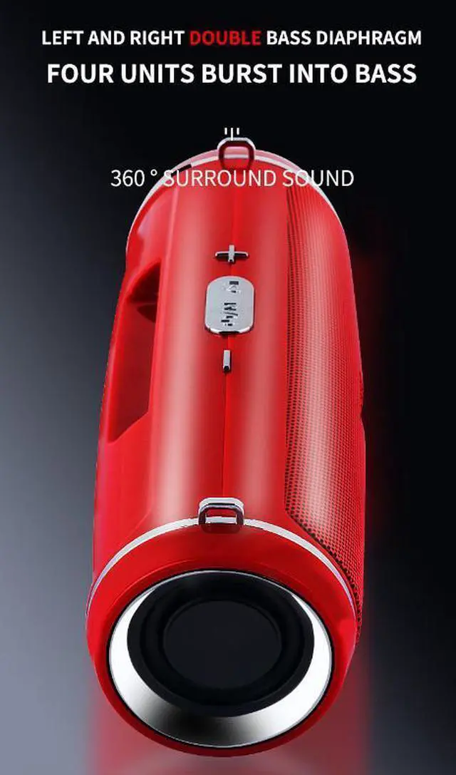 Alt view image 7 of 7 - Bluetooth 5.1 Speaker Wireless Waterproof Outdoor Stereo LOUD Bass USB/TF Strap - Blue