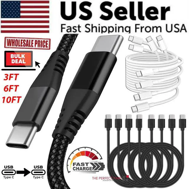 Alt view image 2 of 6 - Braided USB C Type-C Fast Charging Data SYNC Charger Cable Cord 3/6/10FT Lot - 6FT