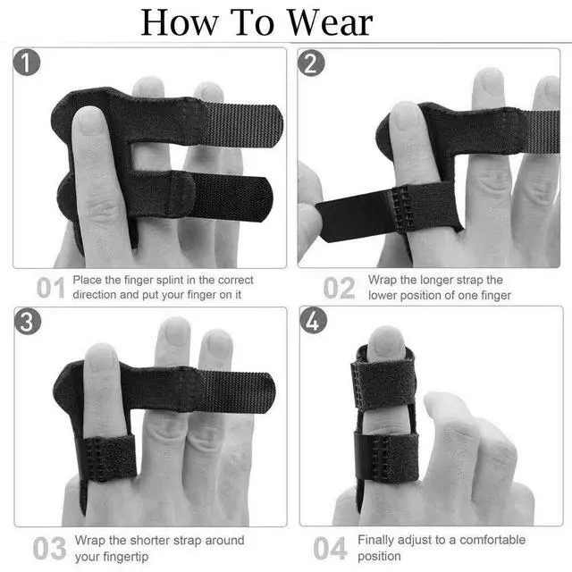 Alt view image 7 of 7 - Adjustable Trigger Finger Splint Straightener Corrector Brace Support Protector - Black - 1 Pack