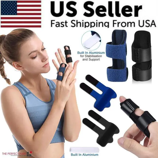 Alt view image 3 of 7 - Adjustable Trigger Finger Splint Straightener Corrector Brace Support Protector - Black - 1 Pack