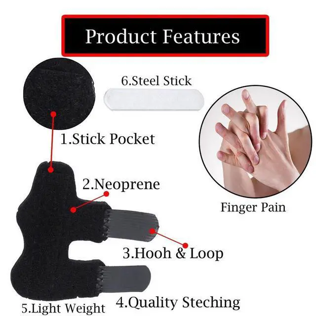 Alt view image 4 of 7 - Adjustable Trigger Finger Splint Straightener Corrector Brace Support Protector - Black - 1 Pack