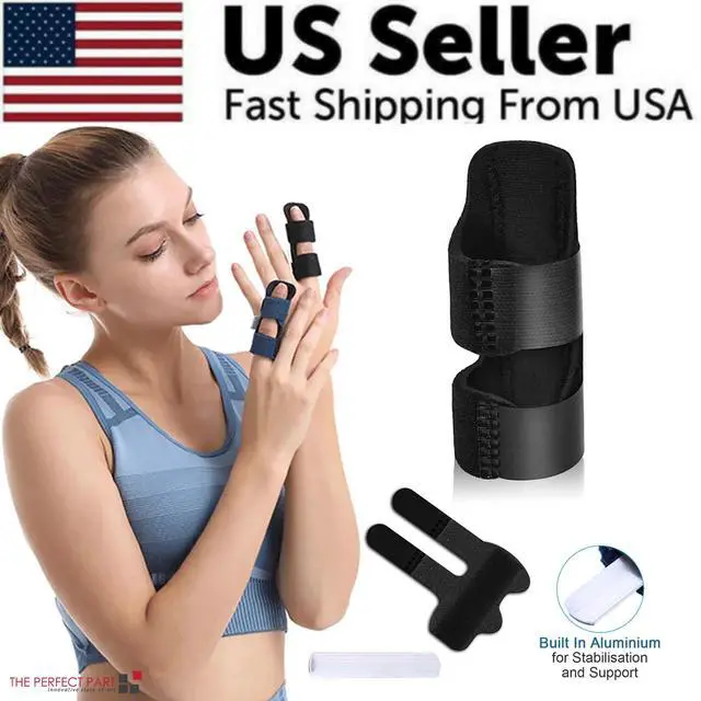 Alt view image 2 of 7 - Adjustable Trigger Finger Splint Straightener Corrector Brace Support Protector - Black - 1 Pack
