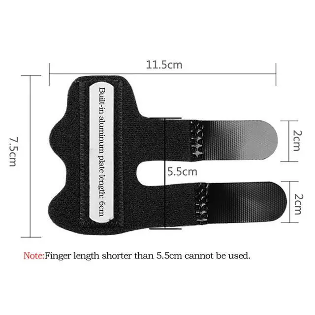 Alt view image 6 of 7 - Adjustable Trigger Finger Splint Straightener Corrector Brace Support Protector - Black - 1 Pack