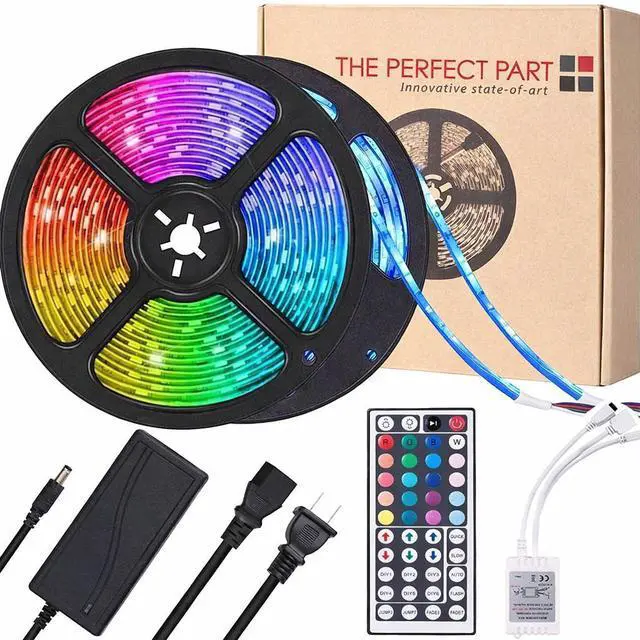 Main image of 32FT LED Strip Lights Remote Control Bedroom Waterproof for Indoor Outdoor Use - 3528 32.8FT FULL KIT