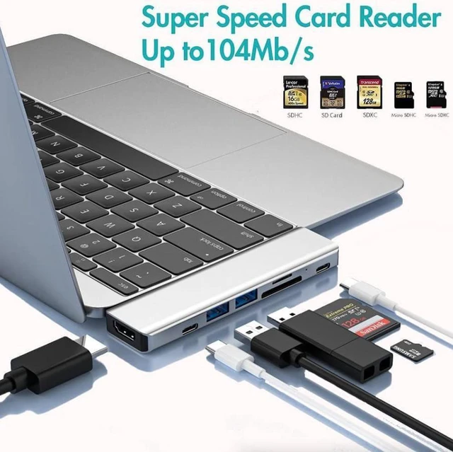 Main image of Multiport USB-C Hub Type C To USB 3.0 4K HDMI Adapter For Macbook Pro / Air USA - 7-in-1