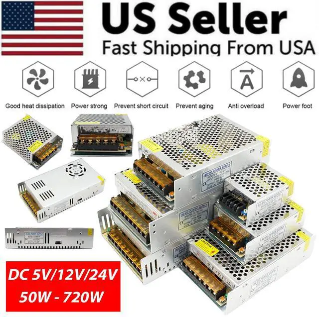 Alt view image 2 of 6 - Switch Power Supply Transformer AC 110V To DC 5V 12V 24V Adapter For LED Strip - 12 V