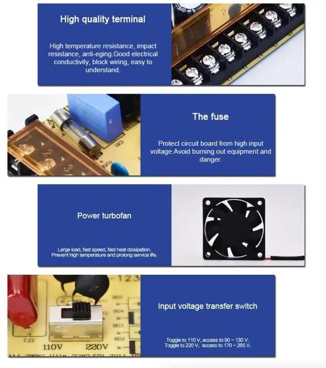 Alt view image 4 of 6 - Switch Power Supply Transformer AC 110V To DC 5V 12V 24V Adapter For LED Strip - 12 V