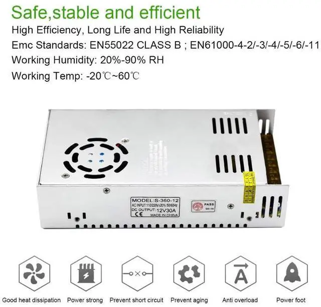 Alt view image 6 of 6 - Switch Power Supply Transformer AC 110V To DC 5V 12V 24V Adapter For LED Strip - 12 V
