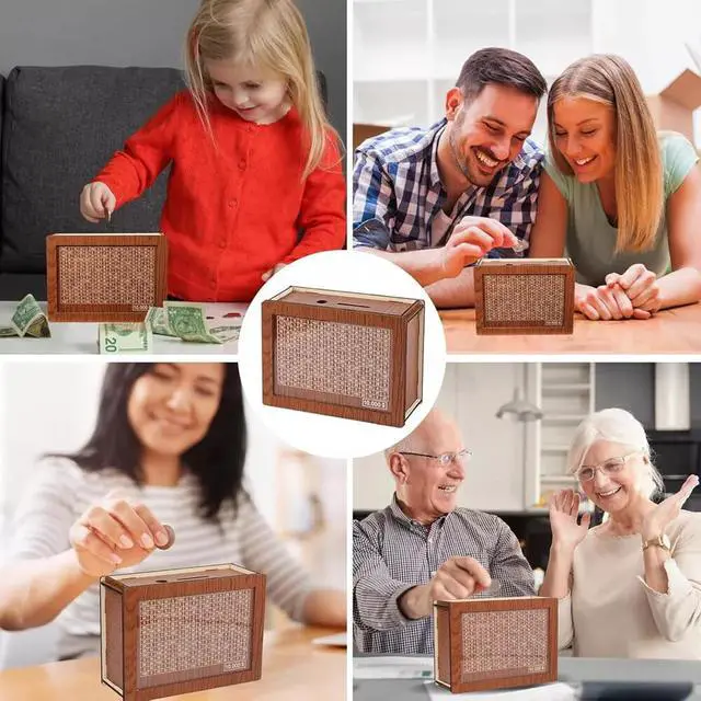 Alt view image 5 of 6 - Cash Vault Wooden Savings Box Wooden Cash Saver Money Saving Box With Countdown - Five Thousand Dollars