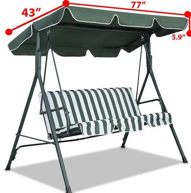 Main image of 77"x43" Patio Outdoor Garden Swing 300D Canopy Replacement Porch Top Cover Seat - Green