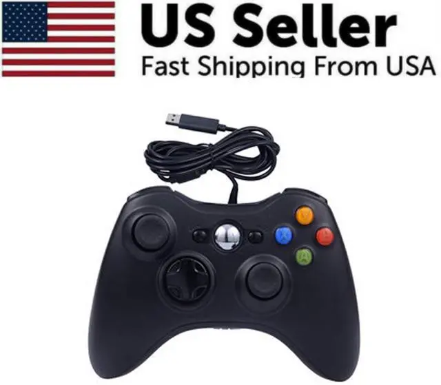 Main image of Wired Controller USB For PC Compatible With Xbox 360 / Windows 7 8 10 11 Gamepad - Black