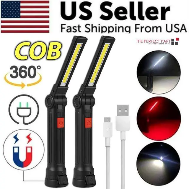 Main image of Rechargeable LED COB Work Light Mechanic Flashlight Lamp Magnetic Base Bright - 1 Large