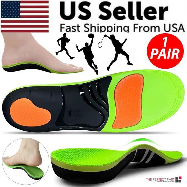 Alt view image 2 of 6 - Orthotic Shoe Insoles Inserts Flat Feet High Arch Support For Plantar Fasciitis - Medium