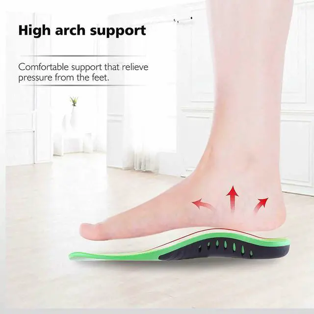 Alt view image 5 of 6 - Orthotic Shoe Insoles Inserts Flat Feet High Arch Support For Plantar Fasciitis - Medium