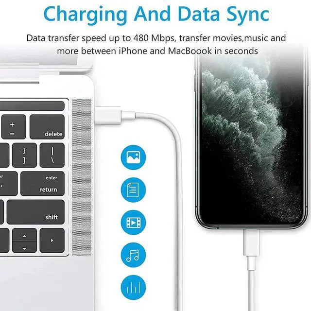 Alt view image 5 of 6 - Super Fast Charger Type C For iPhone 14 13 12 11 Pro Max XS XR 8 7 6 Plus USB-C - 20W Adapter + 3FT Cable