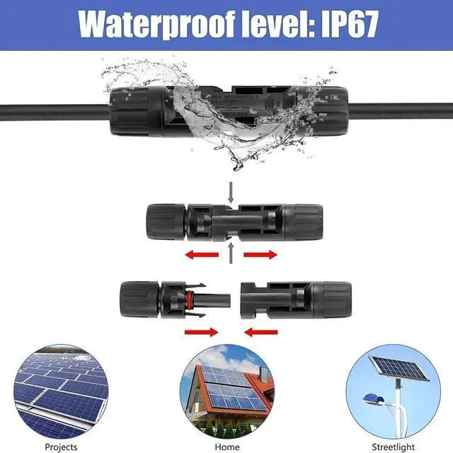 Alt view image 6 of 6 - 10/20/50/100/200 Pairs Male Female Solar Cable Connectors For DIY Solar Panel US - 200 Pairs
