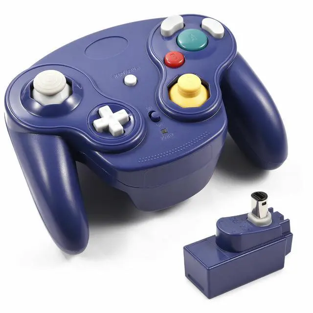 Main image of Wireless Game Controller With Adapter For Original Gamecube Retro Classic GC NGC - Blue