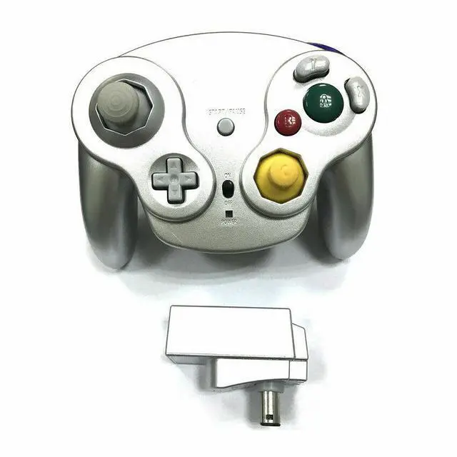 Alt view image 5 of 6 - Wireless Game Controller With Adapter For Original Gamecube Retro Classic GC NGC - Blue