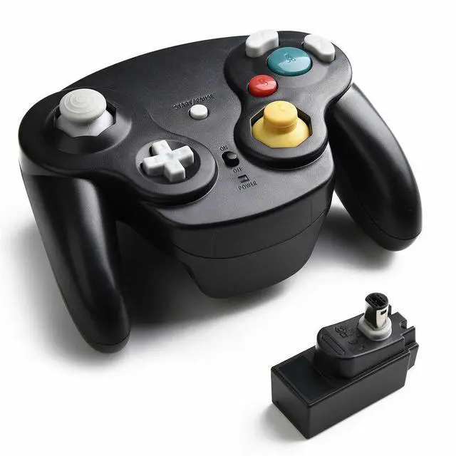 Main image of Wireless Game Controller With Adapter For Original Gamecube Retro Classic GC NGC - Black