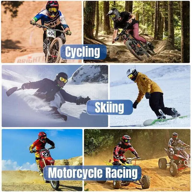 Alt view image 6 of 6 - Motocross Goggles Racing Off-Road Dirt Bike ATV UTV BMX MX XC Motorcycle Eyewear - Green