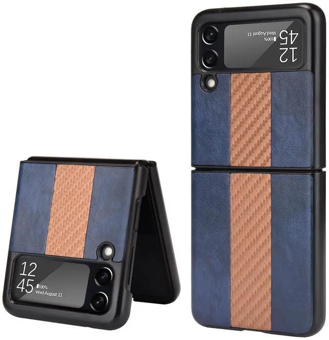 Main image of For Samsung Galaxy Z Flip 3 5G Slim Folding Leather Shockproof Phone Case Cover - Blue