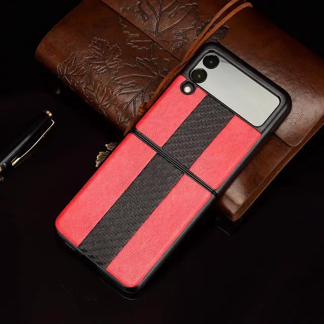 Alt view image 5 of 6 - For Samsung Galaxy Z Flip 3 5G Slim Folding Leather Shockproof Phone Case Cover - Gray