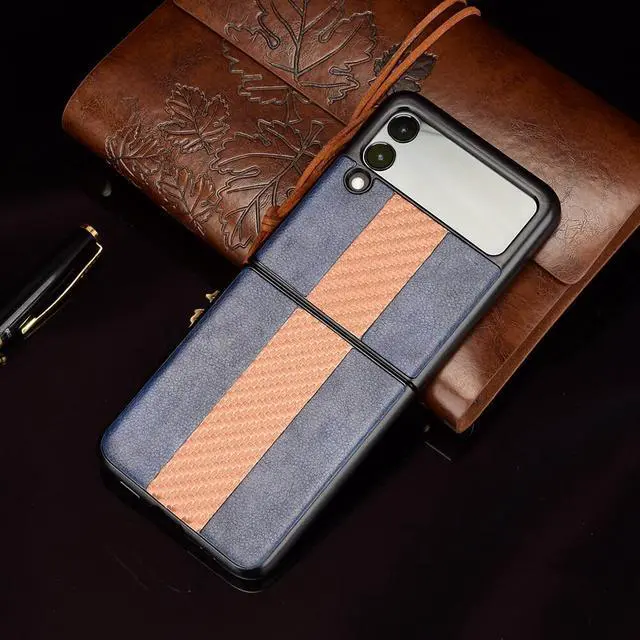 Alt view image 6 of 6 - For Samsung Galaxy Z Flip 3 5G Slim Folding Leather Shockproof Phone Case Cover - Gray