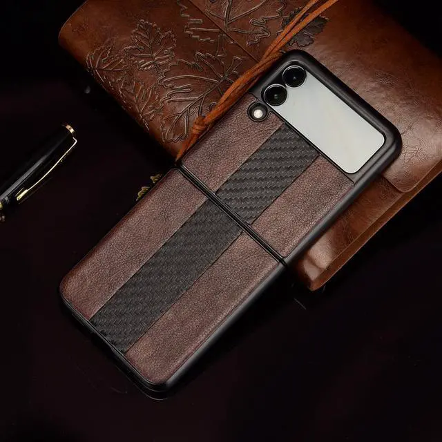 Alt view image 4 of 6 - For Samsung Galaxy Z Flip 3 5G Slim Folding Leather Shockproof Phone Case Cover - Gray