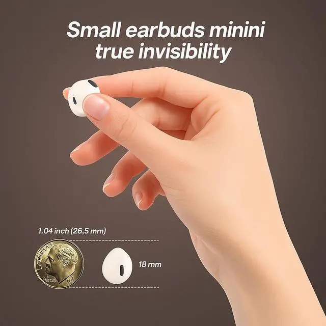 Alt view image 6 of 6 - 2026 NEW Mini Earbuds Invisible Sleep Headphone Bluetooth 5.2 Earphones Wireless - Black