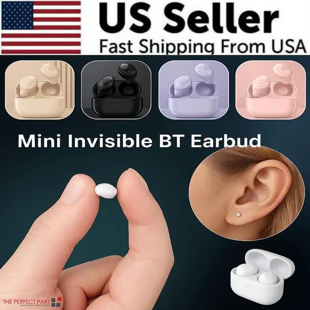 Alt view image 2 of 6 - 2026 NEW Mini Earbuds Invisible Sleep Headphone Bluetooth 5.2 Earphones Wireless - Black