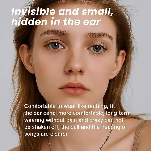 Alt view image 3 of 6 - 2026 NEW Mini Earbuds Invisible Sleep Headphone Bluetooth 5.2 Earphones Wireless - Black