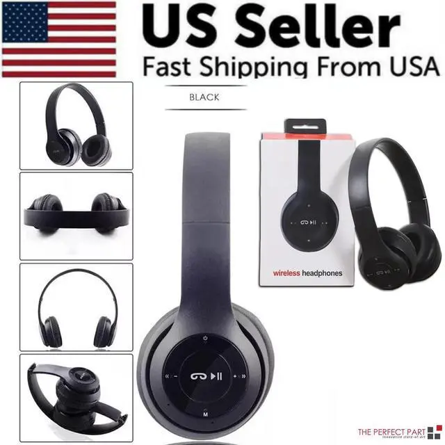 Main image of Wireless Bluetooth 5.0 Headphones Headset Over-Ear FM Radio MIC Foldable TF Card - Black