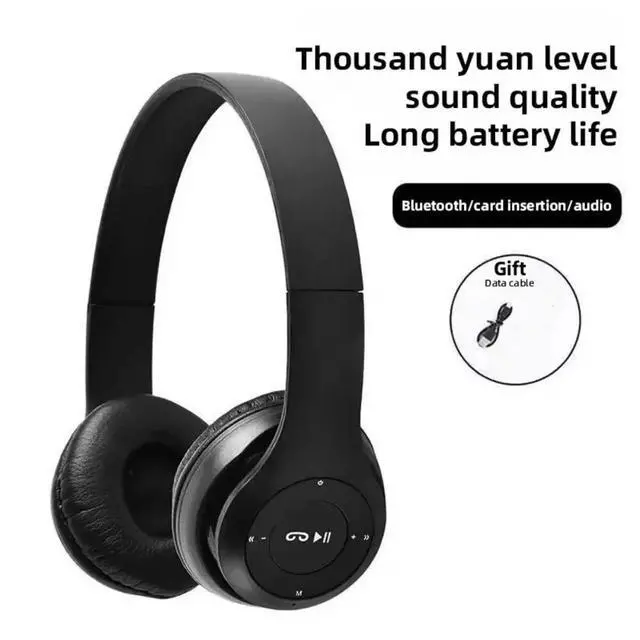 Alt view image 6 of 6 - Wireless Bluetooth 5.0 Headphones Headset Over-Ear FM Radio MIC Foldable TF Card - Green