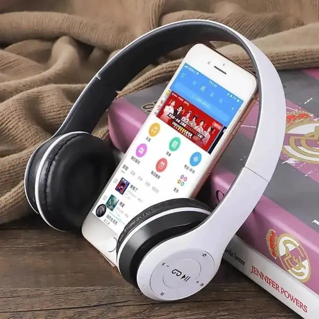 Alt view image 5 of 6 - Wireless Bluetooth 5.0 Headphones Headset Over-Ear FM Radio MIC Foldable TF Card - Green