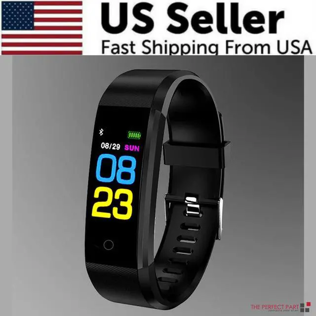 Main image of Fitness Smart Watch Activity Tracker Heart Rate For Women Men Oxygen BP Monitor - Black