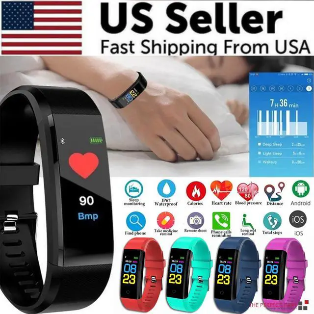 Alt view image 2 of 6 - Fitness Smart Watch Activity Tracker Heart Rate For Women Men Oxygen BP Monitor - Black