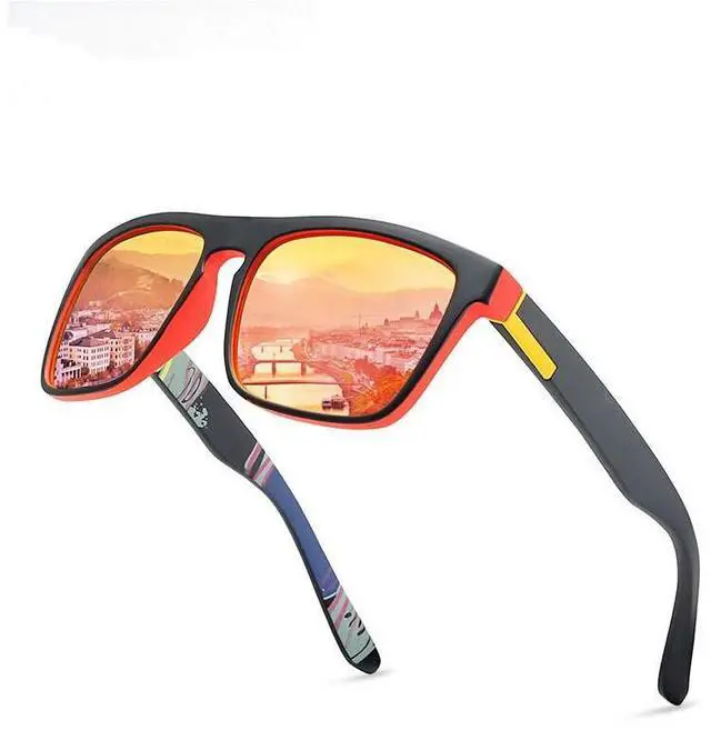 Main image of Square Polarized Sunglasses For Men Women Outdoor Sports Driving Glasses Golfing - Fire Red