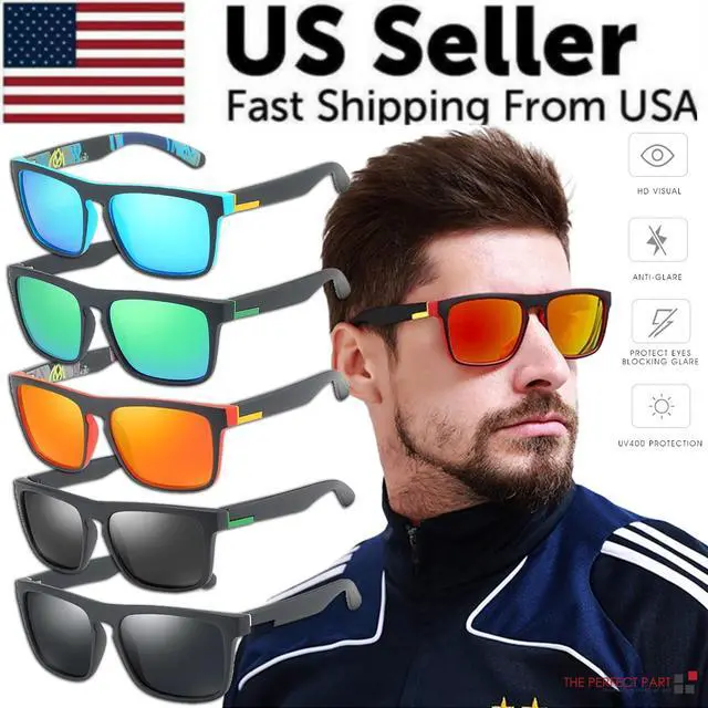 Alt view image 2 of 6 - Square Polarized Sunglasses For Men Women Outdoor Sports Driving Glasses Golfing - Fire Red
