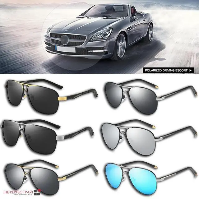 Alt view image 4 of 6 - Polarized Sunglasses Men Driving Sport Outdoor Glasses Black Male Eyewear UV400 - Style 1 - Silver W/ Black Lens